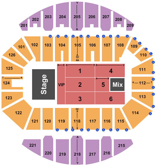 Crown Coliseum - The Crown Center WIDU Anniversary Seating Chart